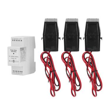 Imagem de Medidor de Energia Inteligente ZAWELIYO, Fator de Potência de Tensão de Monitoramento Em Tempo Real, Transformador de Corrente de Braçadeira 300A Com relé Integrado 90-250VAC