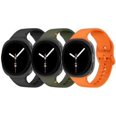 Imagem de Pulseira para Galaxy Watch 8 de 40 mm e 44 mm, para Samsung Galaxy Watch 8/8 Classic de 46 mm e mulheres e homens, pulseira de silicone sem lacunas Correa de substituição para Samsung Watch 8 de 40 44