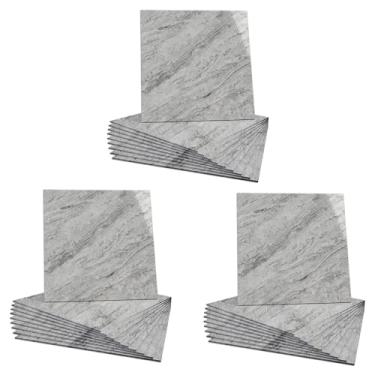 Imagem de Azulejos de parede de PVC com padrão de mármore (30 x 30 cm) – Vinil autoadesivo à prova d'água para paredes decorativas, pisos de baixo tráfego, banheiro e cozinha (G34 (30 peças))
