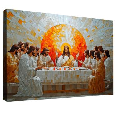 Imagem de Quadro Decorativo Santa Ceia Estilo Geométrica