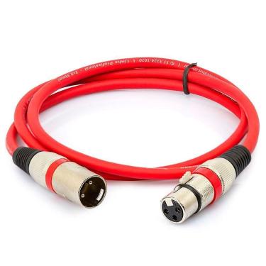 Imagem de Cabo Canon Macho X Fêmea Balanceado, Vermelho, 20 Metros