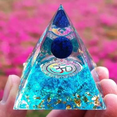 Imagem de Pirâmide De Orgônio De Ametista E Peridoto, Cristal De Cura Com Energi