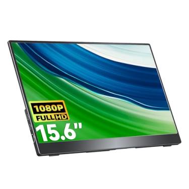 Imagem de cocopar Travel Monitor – Upgraded 15.6 Inch 1080P FHD HDR IPS Ultra Slim USB-C Portable Display with Kickstand Dual Type-C Mini HDMI Dual Speakers for Laptop PC Mac Surface Xbox PS4 Switch