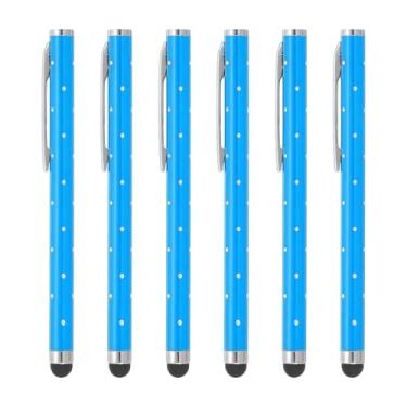 Imagem de PATIKIL Canetas Stylus para telas sensíveis ao toque, 6 peças, caneta capacitiva universal de alta precisão para dispositivos com tela sensível ao toque, celular, tablets, laptop, azul