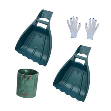 Imagem de Bothyi Conjunto de pás e garras para folhas, ferramentas para remoção de folhas e grama, espalhamento de cobertura morta, ancinhos manuais ergonômicos, com Bolsa E Luvas