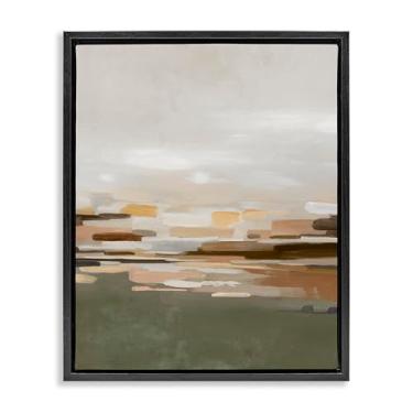 Imagem de Stupell Industries Incomum com abstração verde moldura preta flutuante arte de parede design de Emma Peal, 53 x 43 cm