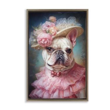 Imagem de Stupell Industries Design de arte de parede feminino vitoriano francês francês emoldurado marrom por Wumples, 25 x 17