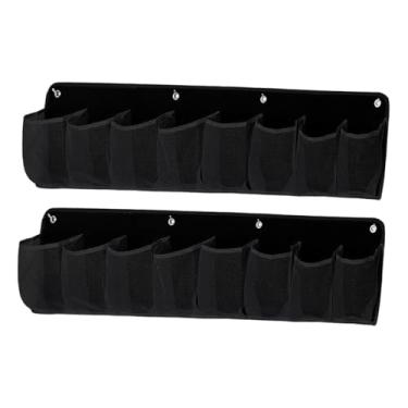 Imagem de WeiLaiKeQi 2 peças de sacos de armazenamento de sapatos para RV, cabideiro para sapatos pendurados, organizador de de cabeceira para artigos de papelaria, Preto