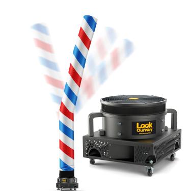 Imagem de LookOurWay Barber Pole Air Dançarinos Infláveis Homem Tubo Conjunto Completo com Soprador de Dançarina Céu 1 HP, 6 m, Vermelho/Branco/Azul