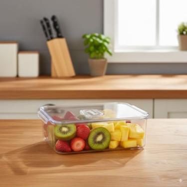 Imagem de Organizador de Geladeira com Escorredor Interno, 2,7 L - Caixa Plástica para Legumes, Saladas