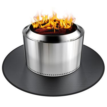 Imagem de Tapete de fogueira à prova de fogo de 122 cm para fogão solo Yukon, tapetes redondos para protetor de deck de churrasqueira ao ar livre, almofada impermeável para acessórios de acampamento, tapete de