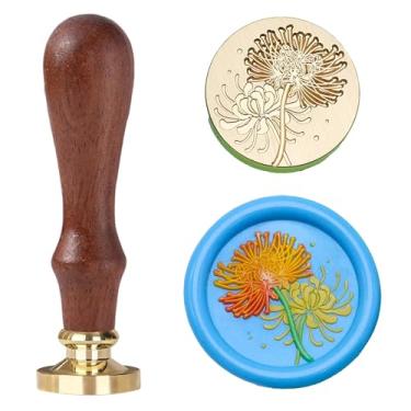 Imagem de Ychostamp Selo de cera de flor – Carimbo de cera de vedação de lírio de aranha vermelha, selo floral de latão de 25 mm para diário, cartas, projetos de arte poética e gótica