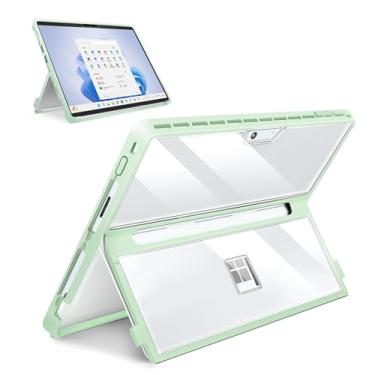 Imagem de SSS·GRGB Capa atualizada compatível com Microsoft Surface Pro 11/10/9/8 13 polegadas, capa robusta multifuncional compatível com teclados, transparente e verde