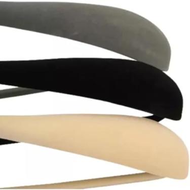 Imagem de Kit 10 Ombreiras de Veludo para Cabide Slim Antiaderente Premium para Blazer Terno Jaqueta (Cinza)