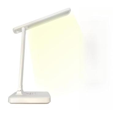 Imagem de Lâmpada de Mesa LED Dobrável com 3 Modos de Luz, Brilho Ajustável, Bateria Recarregável, USB, Proteção Ocular para Estudo e Home Office