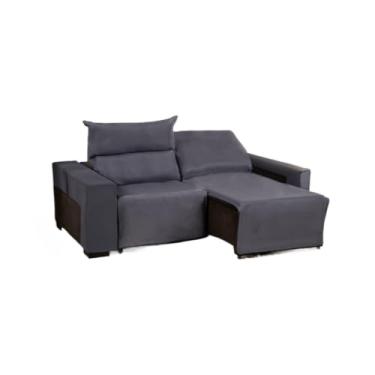 Imagem de Kit Capa para Sofá Retrátil 2 Lugares - Tecido Soft e Confortável, Capa Protetora Ajustável, para Sofá de Espuma(Cinza,0,80 cm)