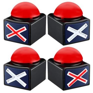 Imagem de Game Buzzer Set with Lights & Sound gameshow Buzzer Alarm Sound Game Show Button Box Party Contest Prop Toy 4Pack Family Trivia Buzzers for Classroom, Party, Game Nights