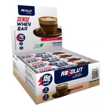 Imagem de Barrinha Sense Whey Bar Caixa Com 12un 540g Absolut Nutrition Cappucci
