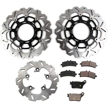 Imagem de Arashi Rotores de disco de freio dianteiro traseiro com pastilhas para Suzuki GSXR 600 750 2011-2015, GSXR 1000 2012-2015, acessórios de substituição de motocicleta preto