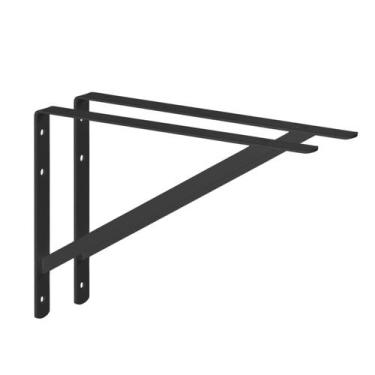 Imagem de Suportes Mão francesa Leve 30cm até 35kg C/2 Preta Multiv - Multivisão