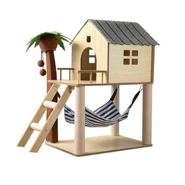 Imagem de Gaiola para gatos Quadro de escalada para gatos, maca para, árvore para, placa para arranhar em sisal, poste para madeira, moedor garras, brinquedo para