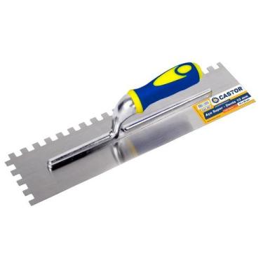 Imagem de Desempenadeira aço 10x40cm Dentada 10mm Cabo embor. - Castor