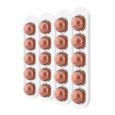 Imagem de VOMELON Suporte de cápsulas de café de bambu, suporte de parede adesivo para porta de armário, armazenamento de 20 cápsulas (conjunto de 4) — vertical/horizontal — compatível com Nespresso Vertuo