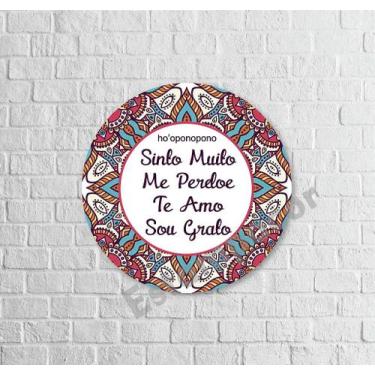 Imagem de Placa Quadro Mandala MDF Ho'oponopono Gratidão 20cm - Decoração - ESTA