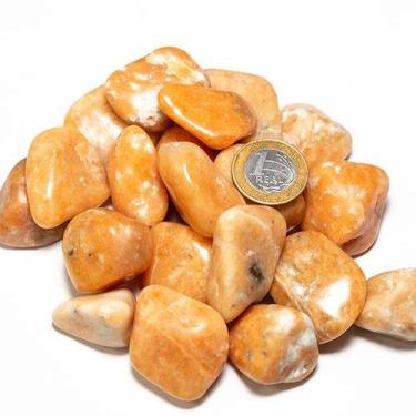 Imagem de Calcita Laranja Rolado Pedra Natural 1kg M 20 a 35mm Tipo B - Atacado