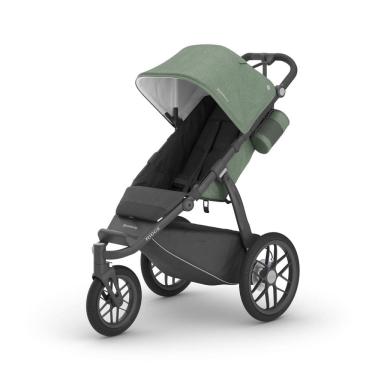 Imagem de Carrinho de Bebê com Pneus Antifuro Ideal para Corridas, Suporte para Garrafa e Freio de Mão, UPPAbaby Ridge, Verde