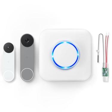 Imagem de Campainha sem fio - Compatível com campainha Google Nest (com fio, 2ª geração) e campainha Google Nest (bateria) com transmissor com fio (1 extensor de campainha de vídeo 1 receptor)