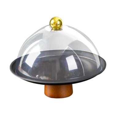 Imagem de Ｂｅｓｇａ Suporte para bolo com tampa, bandeja para, cobertura em cúpula para restaurantes e charcutaria, Preto 23x20cm