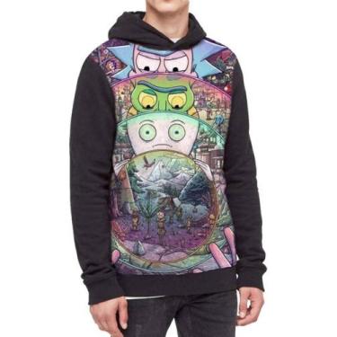 Imagem de Moletom Com Capuz Rick And Morty Full Print Ref:684 - smoke, Preto, M