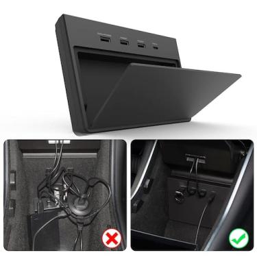 Imagem de Hub USB 5 em 1 portas TAPTES para Tesla Model 3 antes de junho de 2020