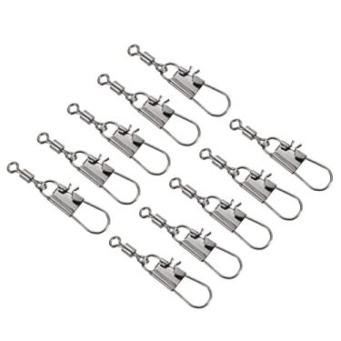 Imagem de Rolo giratório de pesca com encaixe de interloque, pacote com 100 conectores de linha de níquel preto de ferro de cobre de 5,9 kg para pesca