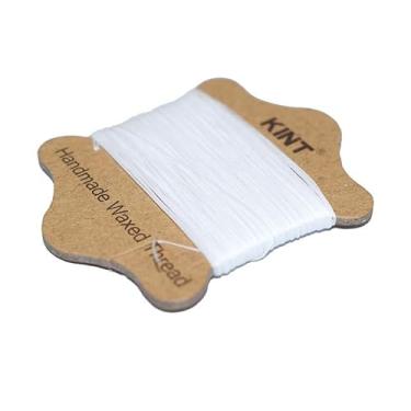 Imagem de Cordão de nylon encerado branco de 0,65 m, fios de tecido trançado chinês, para artesanato, faça você mesmo, costura, pulseira de macramê, fabricação de joias