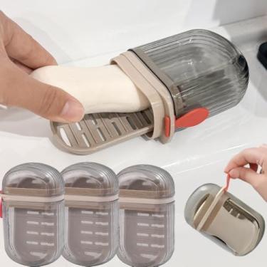 Imagem de Caixa de sabonetes portátil com bandeja, escorredor de sabonete, acessórios para organizador de viagem, caixa de sabonete, 1 peça