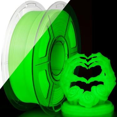 Imagem de iSANMATE Filamento PETG que brilha no escuro, filamento luminoso verde 1,75 mm, filamento PETG fácil de imprimir, ideal para decorações de Halloween, Natal e outono de abóbora, 1 KG/carretel