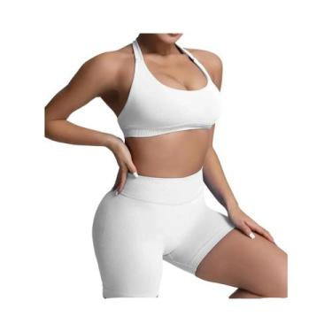 Imagem de Top De Ginástica Sem Costura Para Mulheres, Sutiã Esportivo Sem Costas