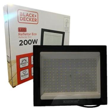 Imagem de Refletor Holofote Eco Led 200w Branco Frio 6500K IP65 Bivolt - Black+D