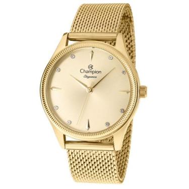 Imagem de Relógio CHAMPION feminino dourado esteira CN24379G