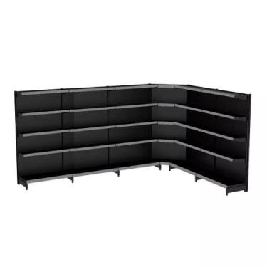 Imagem de Gondola Parede 170 Fit Ate 5 Metros 1 Canto Preto 30b Pe Cinza - AMAPÁ