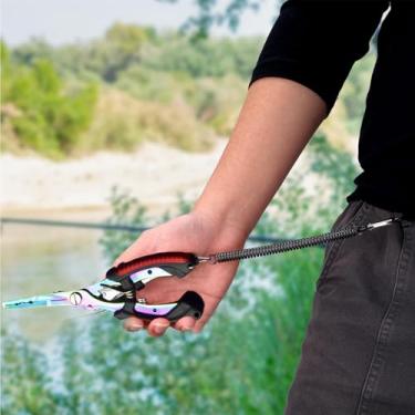 Imagem de Alicate de anel dividido ferramentas de pesca resistentes à água salgada, cortadores de carboneto de tungstênio com bainha (vermelho)