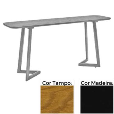 Imagem de Aparador MH-5345 Herval 160 cm Madeira Laca Fosca Preta Tampo Carvalho