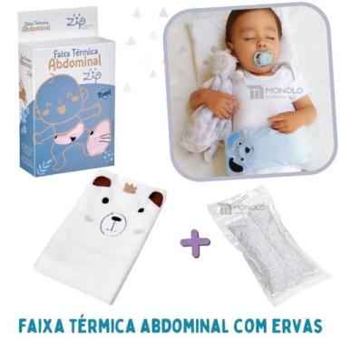 Imagem de Faixa Térmica Abdominal c/ Ervas Bebês Alivia Cólica Gases - Zip, Bege