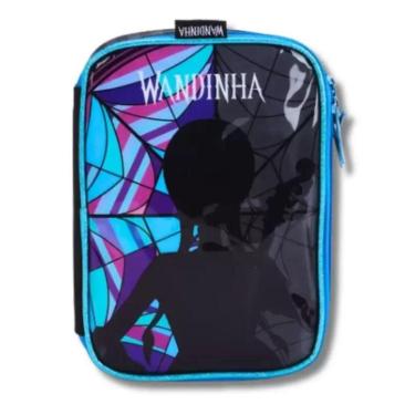 Imagem de Estojo Box Escolar Juvenil Escolar Infantil Menina Wandinha 100 Pens Luxcel Preto-Feminino