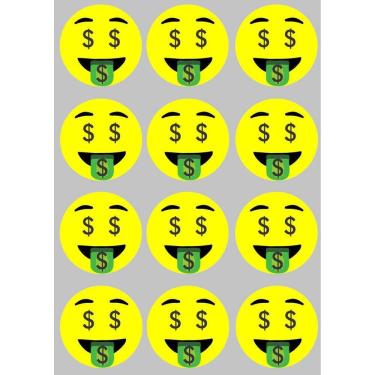 Imagem de Kit 12 Imãs De Emoji Dinheiro