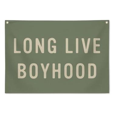 Imagem de DTLGTG Faixa de infância Long Live, decoração de parede de sala de jogos para quarto de crianças, placa de parede rústica de berçário para decoração de quarto de menino infantil, decoração de parede