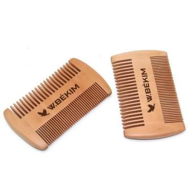 Imagem de Pente De Madeira Resistente W.Békim Duplo Barba E Cabelo