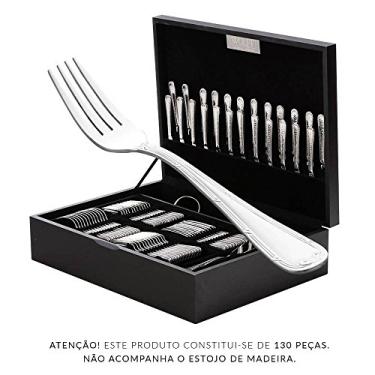 Imagem de Faqueiro Croisé em Aço Inox sem Estojo - 130 Peças - Wolff